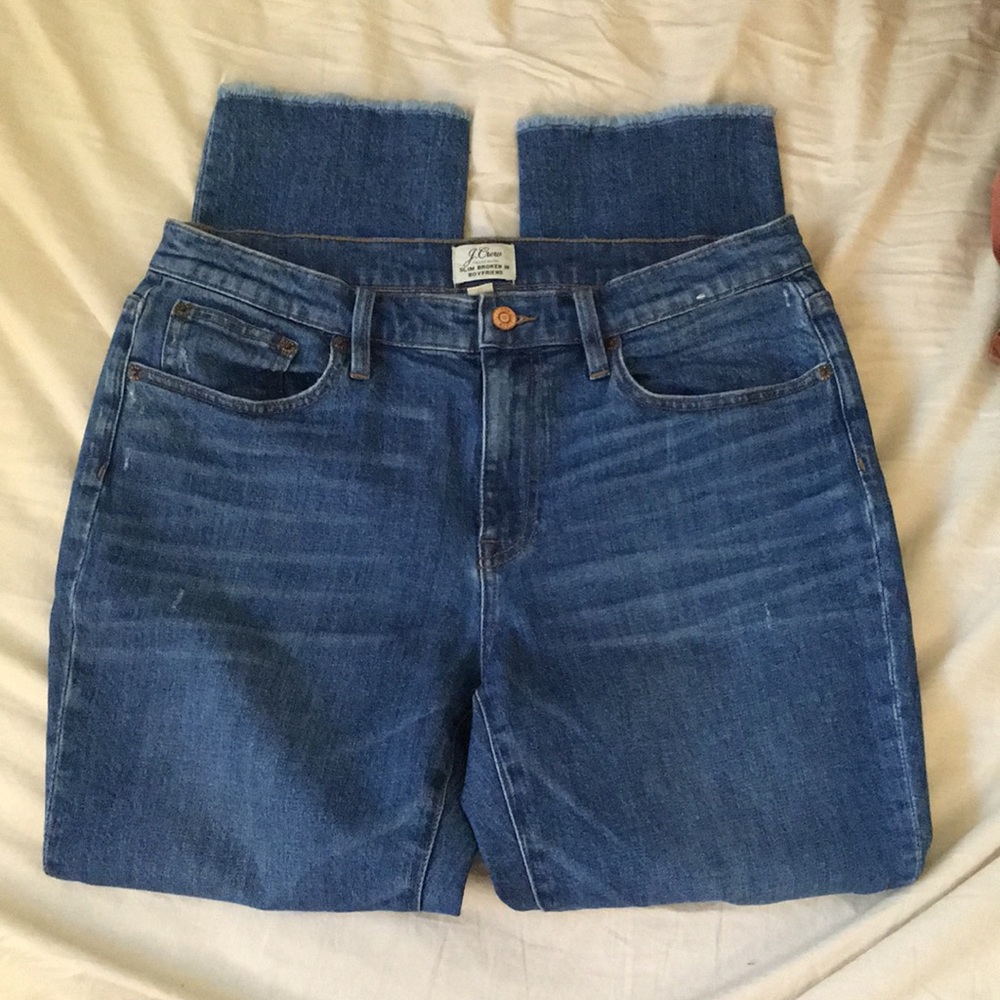 J Crew slim broken in boyfriend jeans
